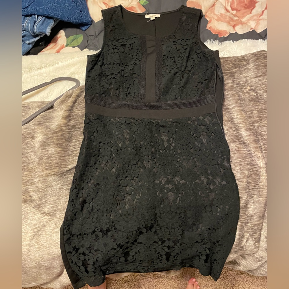 Mystree sleeveless tank black lace dress